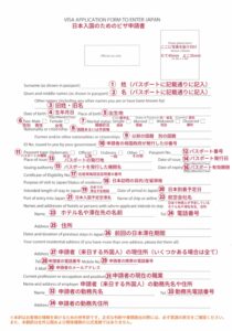 ビザ申請書(ビザ申請書)1枚目